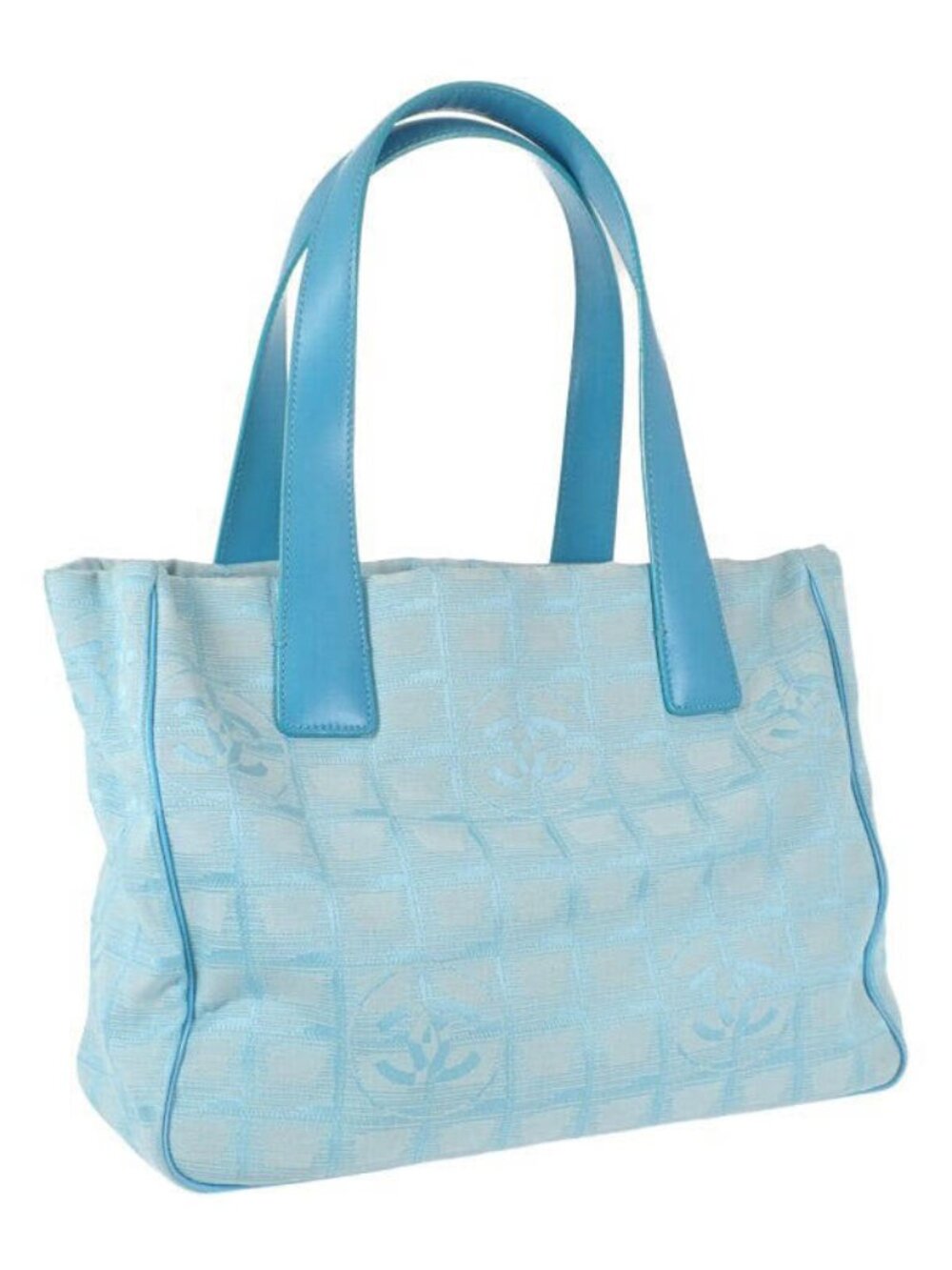 CHANEL Vintage Travel Line Tote Bag PM in Light Blue